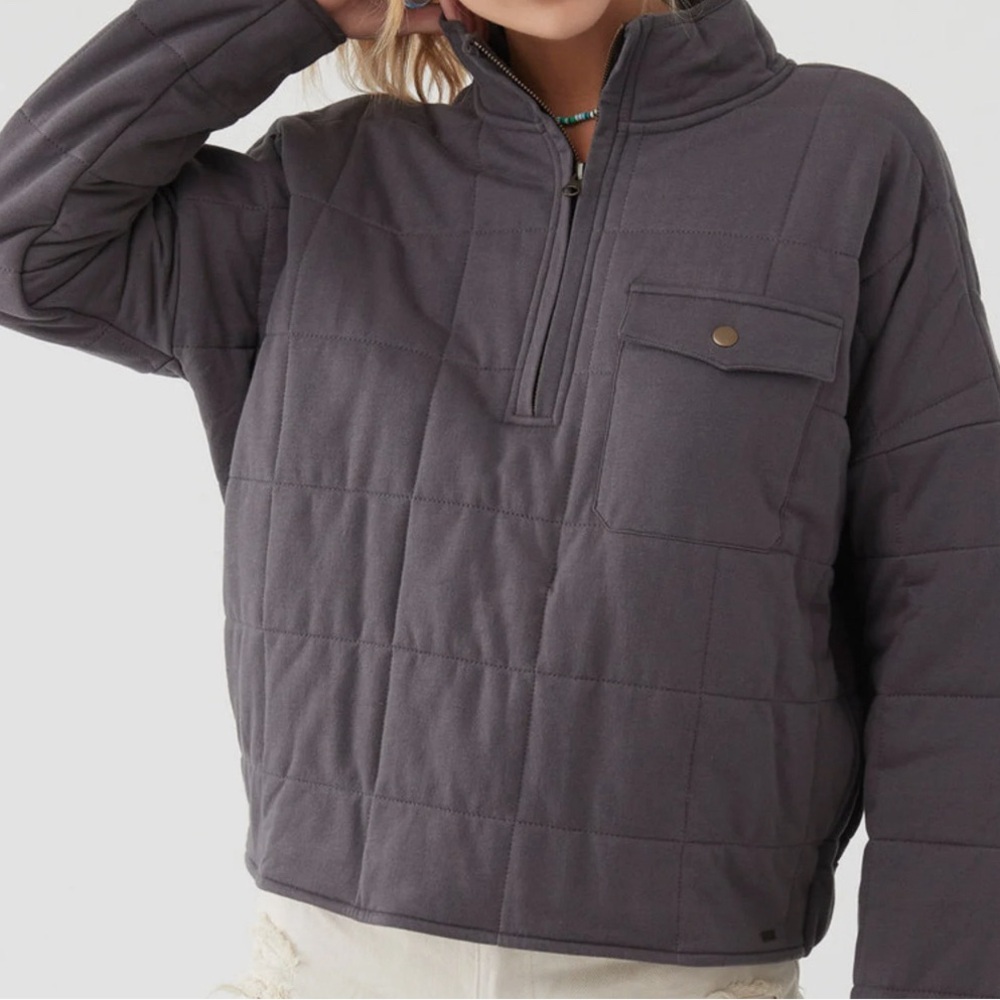 O'Neill Gray Puffer Jacket with Quilted Design